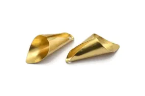 10 Raw Brass Cone Bead Caps, Charms (28mm) Bs 1314