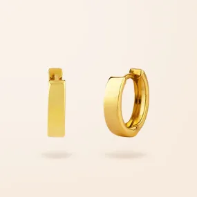 10K Gold Small Flat Huggie Earrings