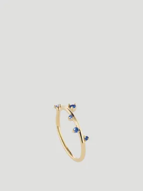 14k Yellow Gold Sapphire Scatter Band