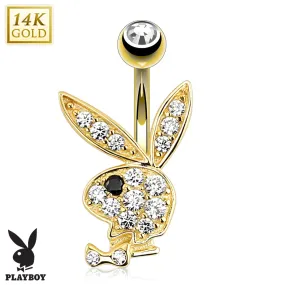 14kt Playboy Bunny with Paved Gem WildKlass Navel Ring