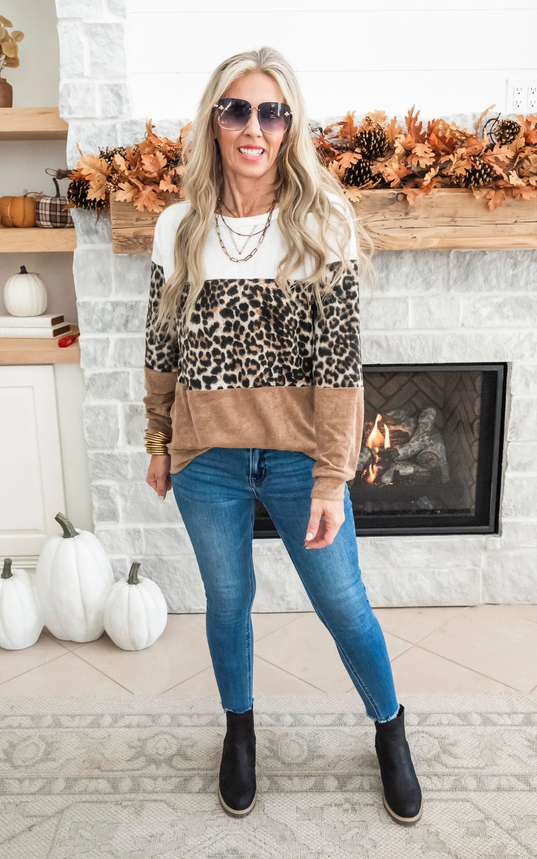 Any Day Now Colorblock Cheetah Sweater - Final Sale