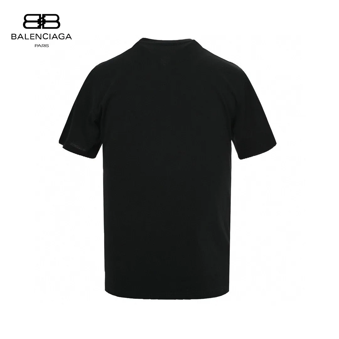 Balenciaga Black T-Shirt with Graphic Design