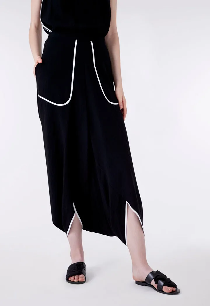 Black Linen Harem Trouser