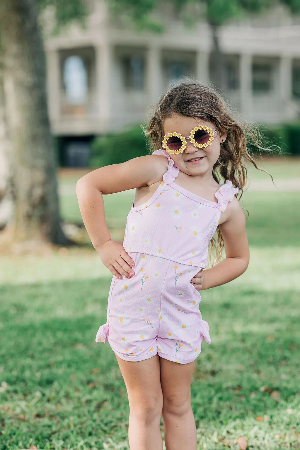 Bow Romper - Daisies