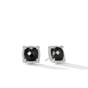 Chatelaine Pavé Bezel Earring with Black Onyx and Diamonds mm