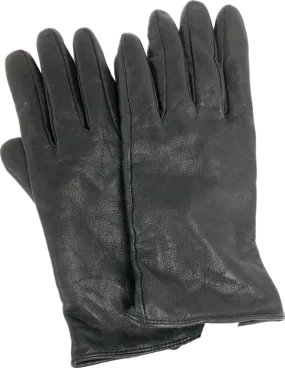 cos Black Leather Gloves UK XS/S