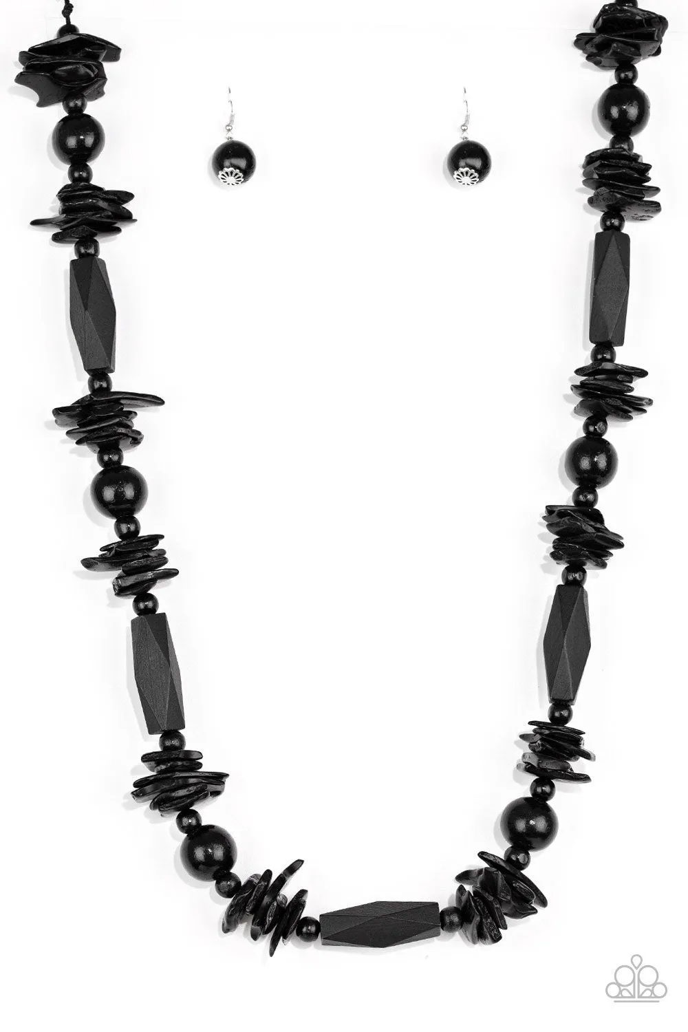 Cozumel Coast Black Wood Necklace - Paparazzi Accessories