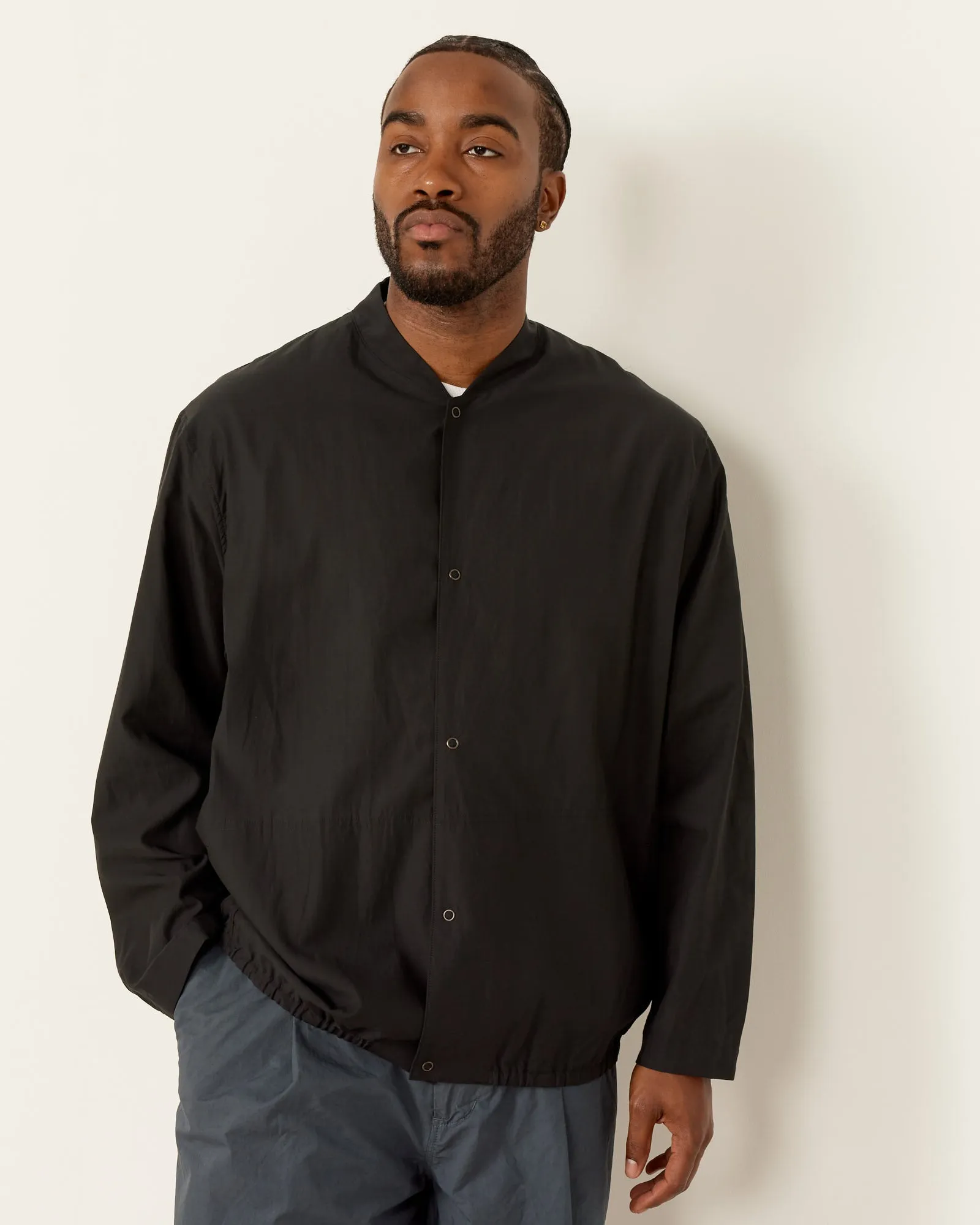 Cupro Mixed Blouson in Black