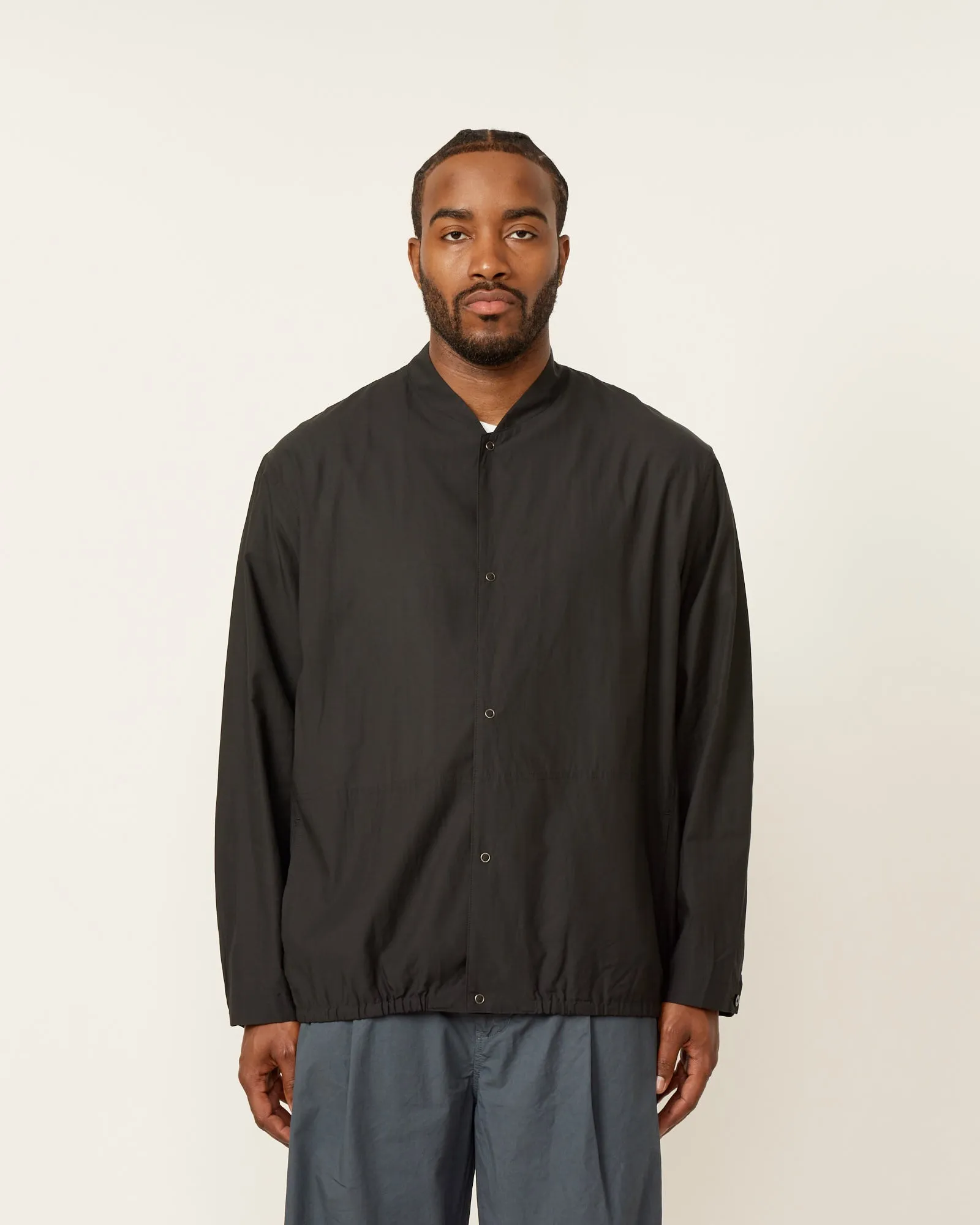 Cupro Mixed Blouson in Black