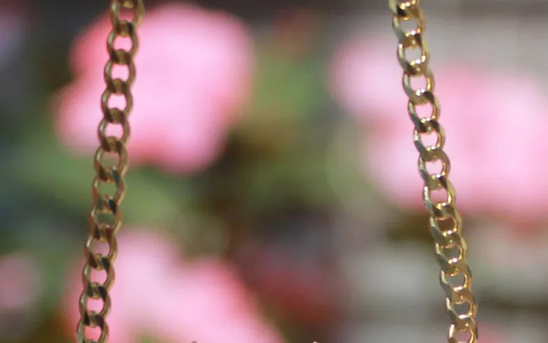 Double Plated Beaded Nameplate Necklace