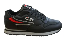 Fila Eurowedge MB Kids Black Leather Lace Up Juniors Trainers 32J300LT 007