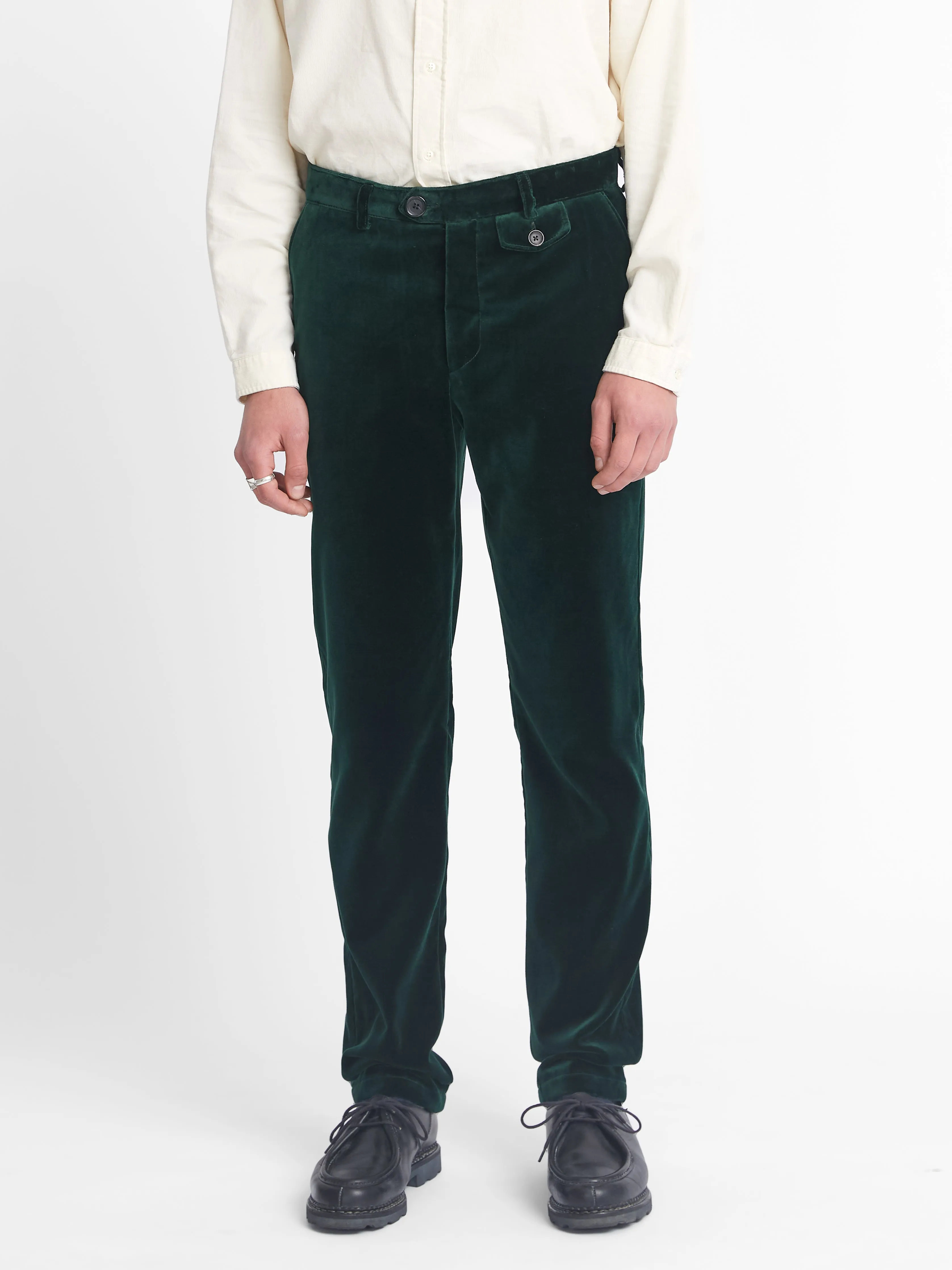 Fishtail Trousers Velvet Racing Green