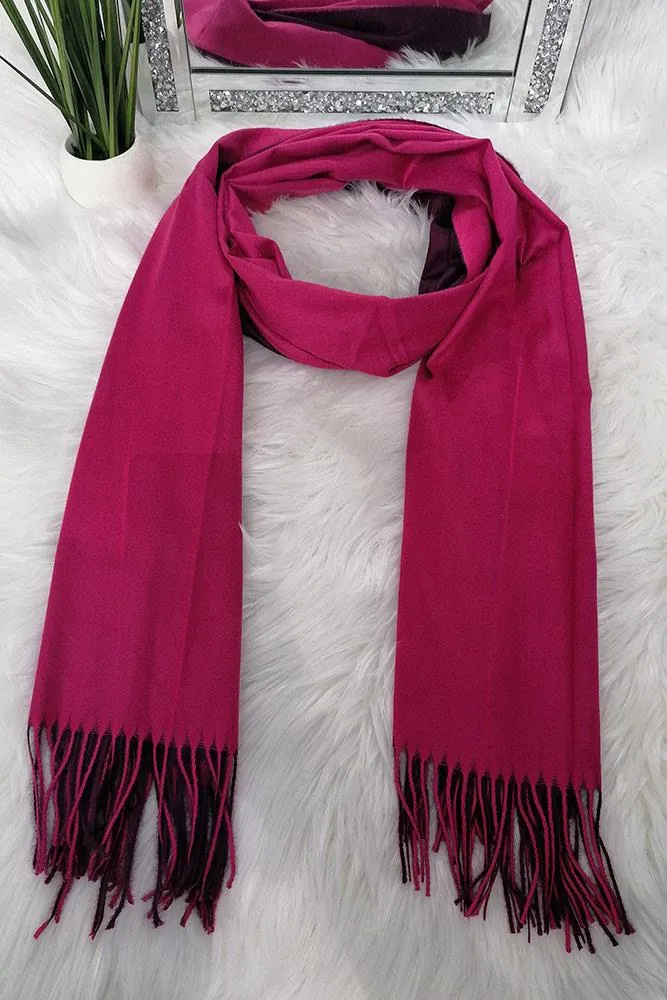 Fluffy Plain Tassels Scarves