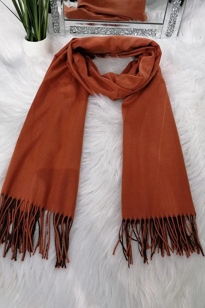 Fluffy Plain Tassels Scarves