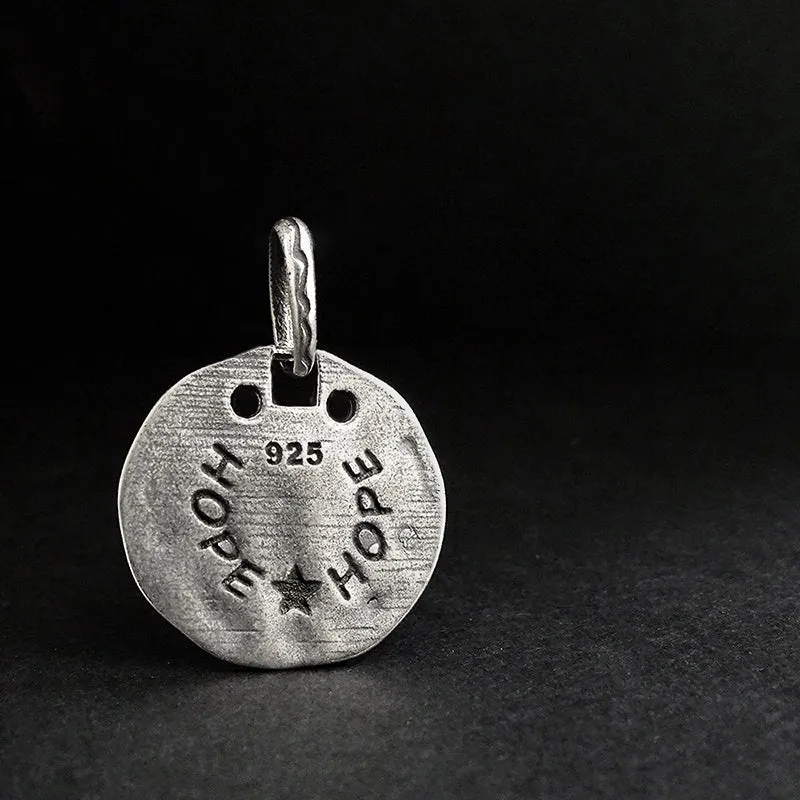 Hope Pendant Necklace Men's Inspirational Jewelry 925 Stamped Silver