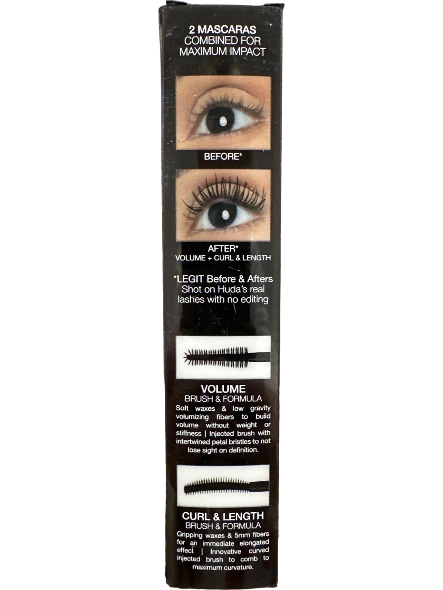 Huda Beauty Black LEGIT LASHES Volumizing and Lengthening Mascara