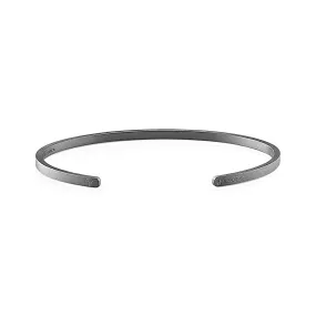 LE GRAMME MEN'S 7G BLACK STERLING SILVER SATIN CUFF BRACELET, LRG