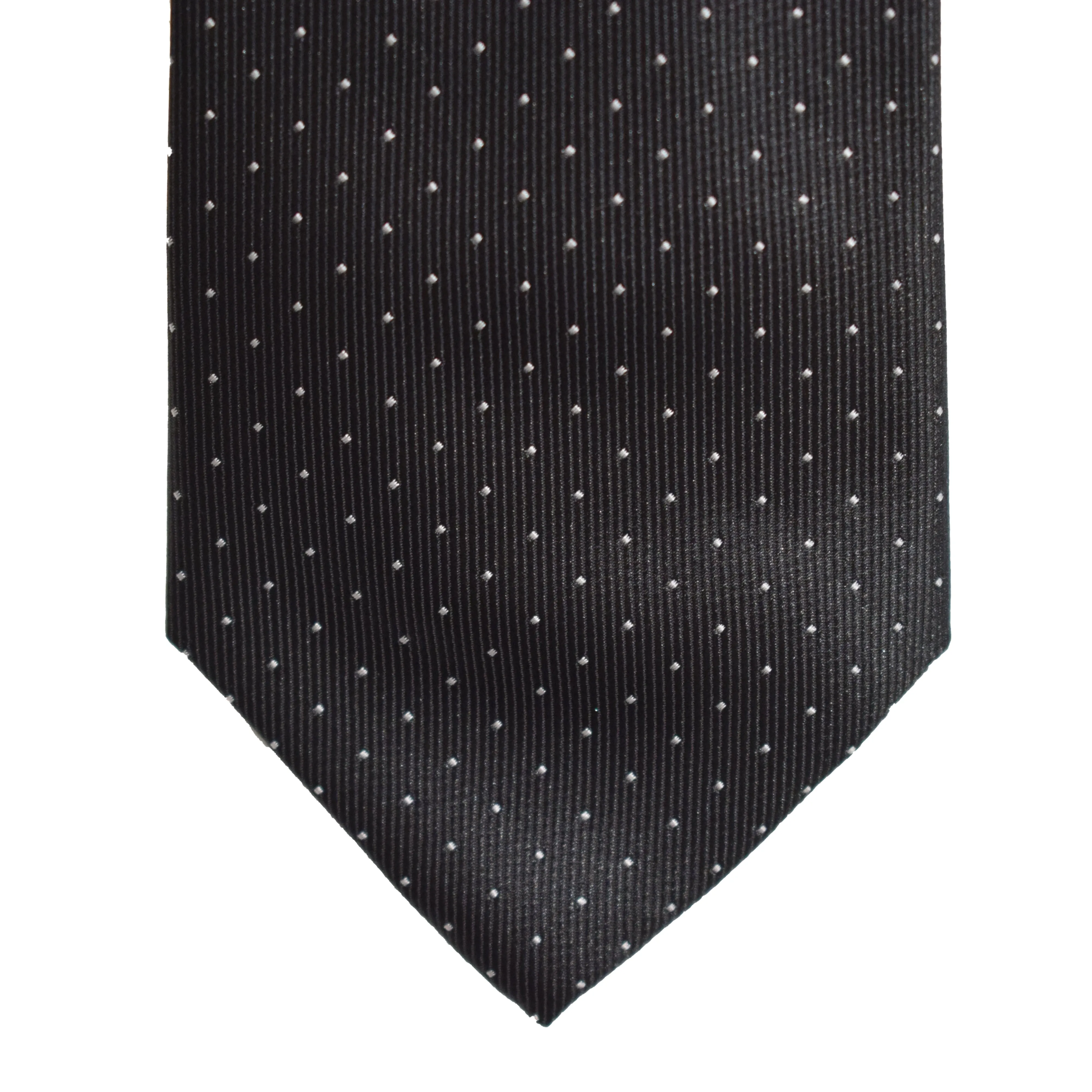 Mens Neck Tie - Black Micro Polkadot