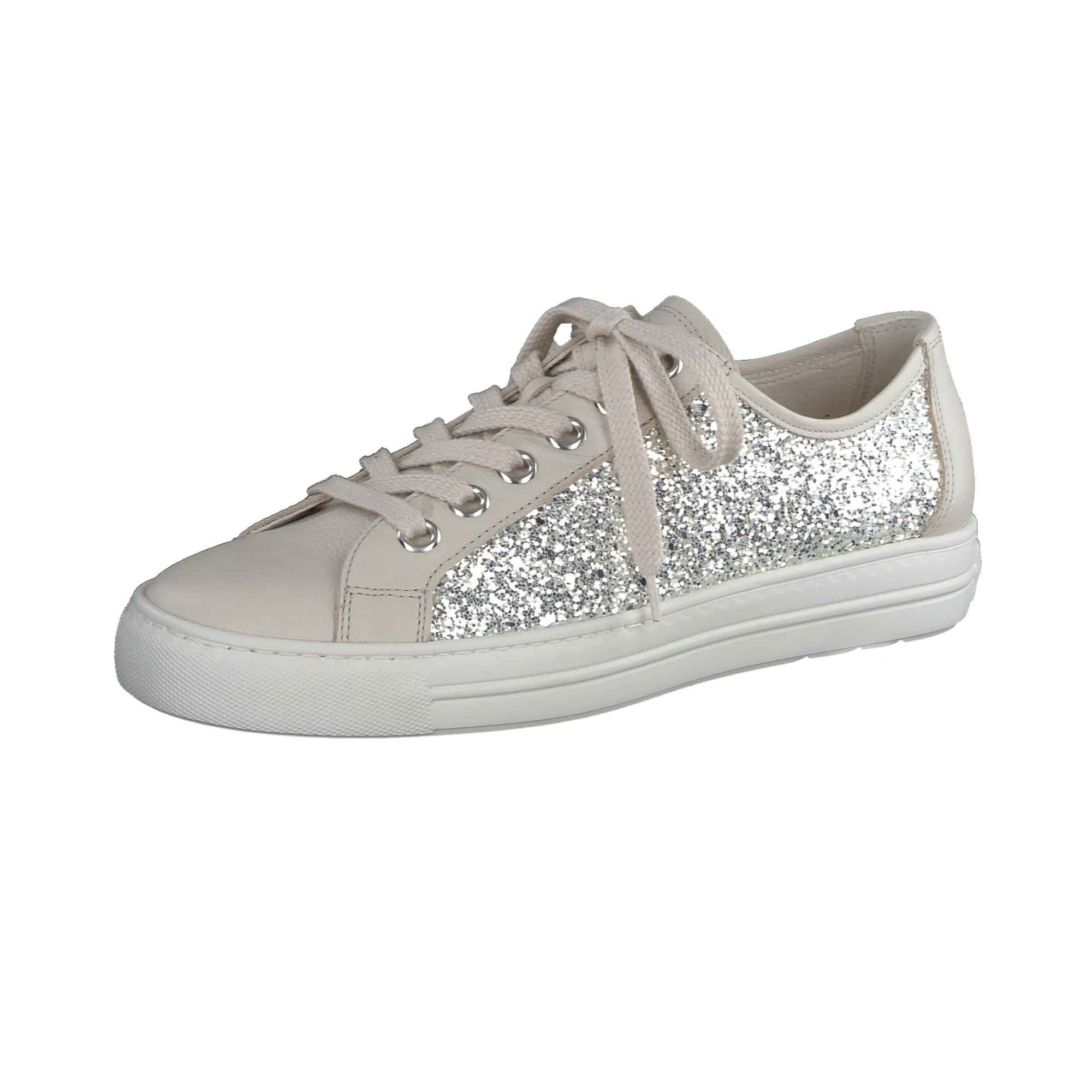 Paul Green Cream Sequins Trainer 5242