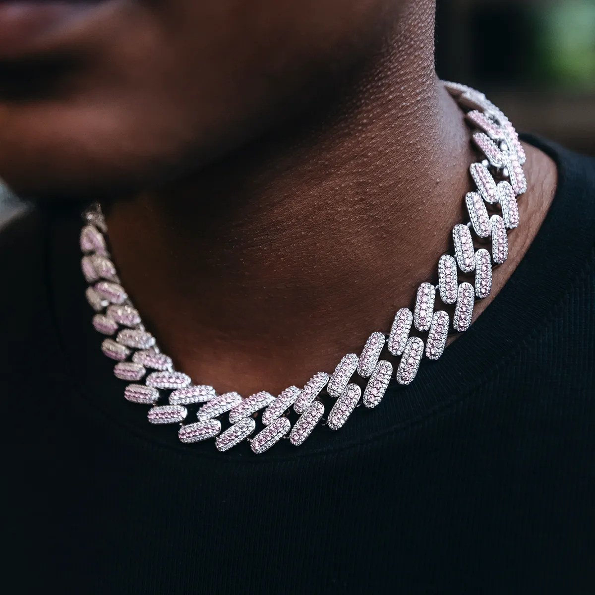 Pink Diamond Cuban Chain- 19mm