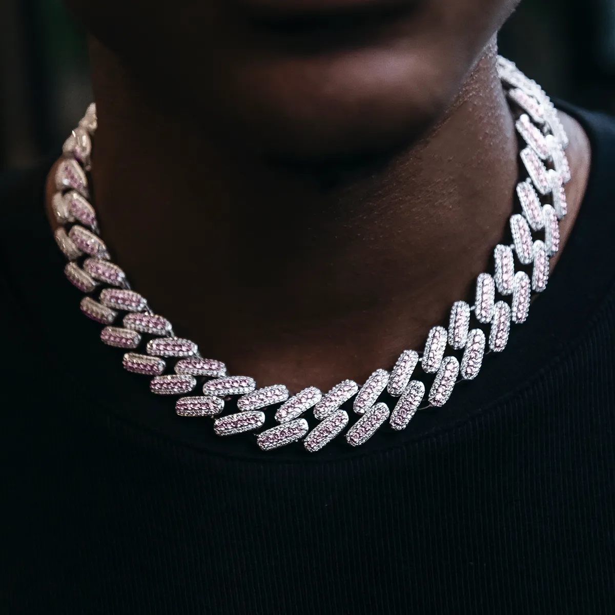 Pink Diamond Cuban Chain- 19mm