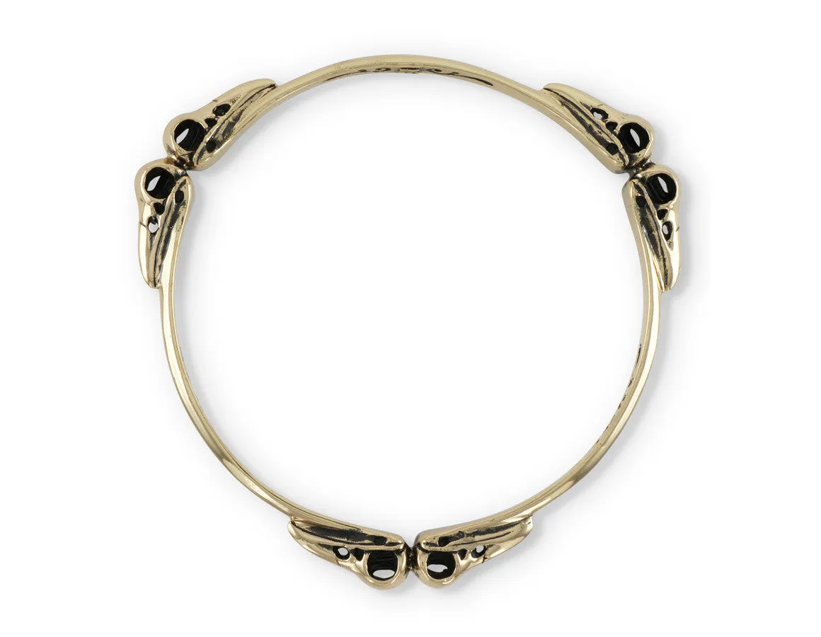 Raven Skull Bangle - Bronze