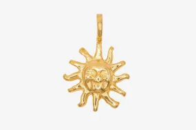 Sun Face Charm Wholesale 14K Gold, Solid 14K Gold, G159