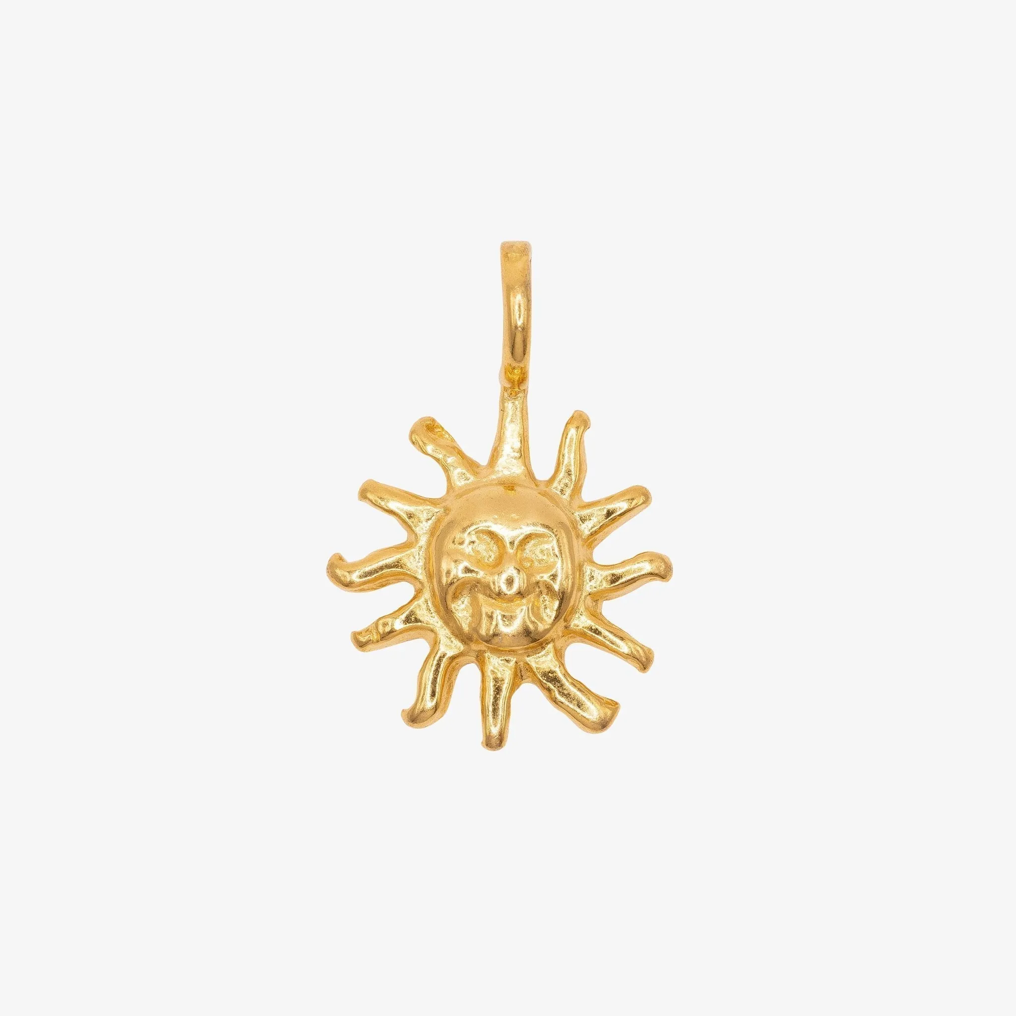 Sun Face Charm Wholesale 14K Gold, Solid 14K Gold, G159