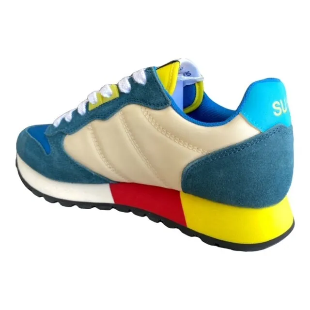 Sun68 men's sneakers shoe Jaki Party Multicolors Z32116 7031 teal-cream white