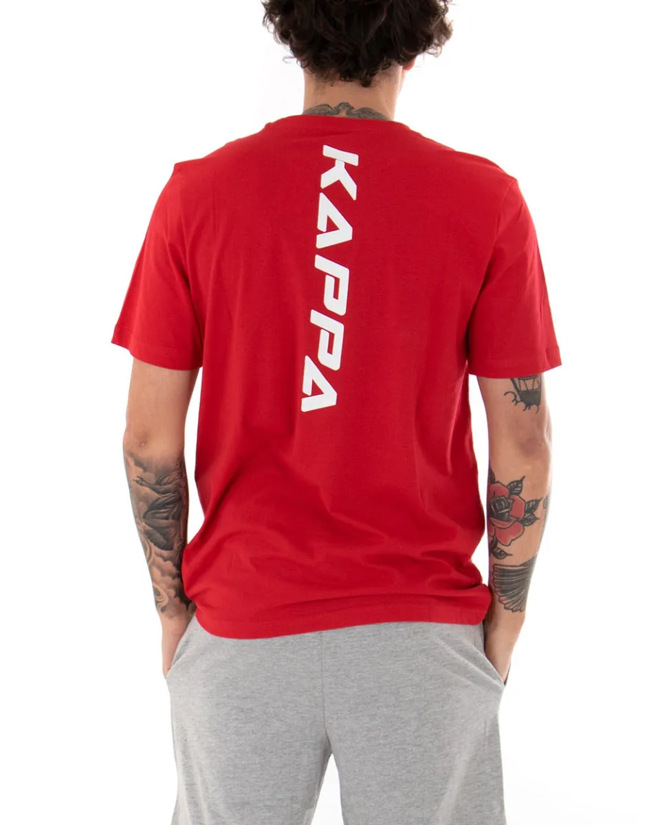 T-shirt Uomo Kappa Stampa Logo Cotit Retro Girocollo Rosso Girocollo Cotone GIOSAL