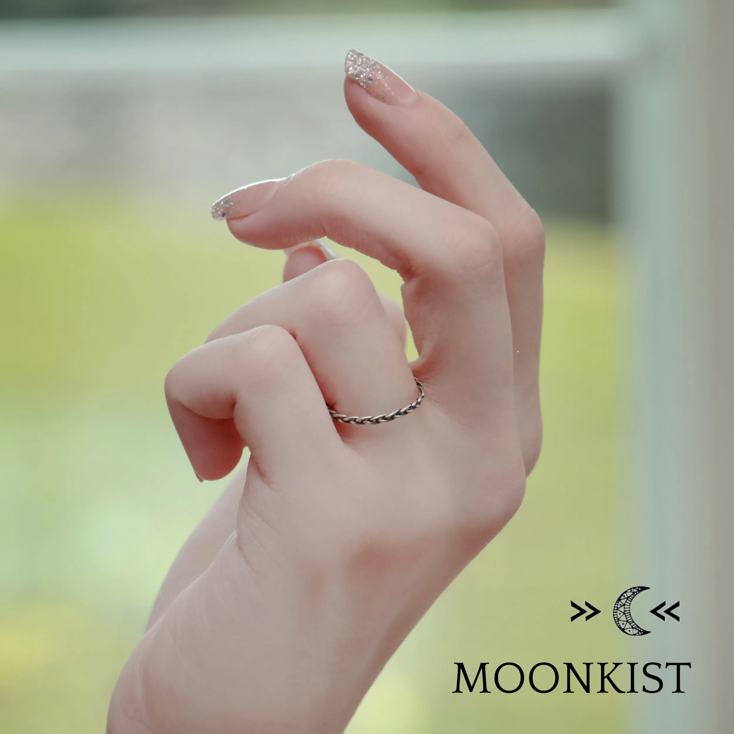 Tiny Braided Silver Wedding Band | Moonkist Designs